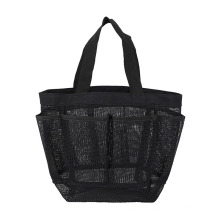 Portable Mesh Beach Bag 8-Pocket Mesh Storage Bag Transparent Travel Toilet Bag